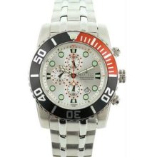 Men's Stainless Steel Ocean Master Diver Chronograph Silver Tone