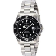 Men's Stainless Steel Pro Diver Quartz Black Dial Bezel