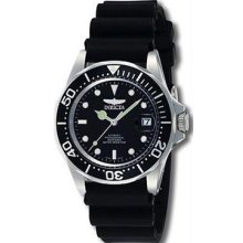 Men's Stainless Steel Pro Diver Automatic Black Dial Rubber Strap