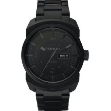 Men's Stainless Steel Quartz Black Dial Day and Date Display