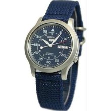 Men's Stainless Steel Seiko 5 Military Automatic Blue Dial