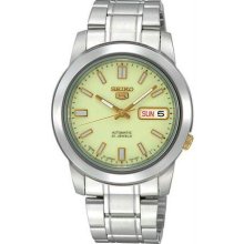 Men's Stainless Steel Seiko 5 Automatic Two Tone Luminous Dial