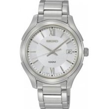 Men's Stainless Steel Silver Dial Quartz Link