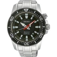 Men's Stainless Steel Sportura Kinetic Diver Black Dial Link