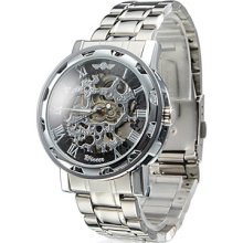 Men's Steel Analog Mechanical Watch Wrist (Silver)
