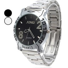 Men's Steel Analog Quartz Sports Wrist Watch (Assorted Colors)