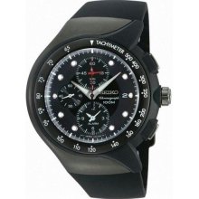 Men's Streamline Alarm Chronograph Black Dial Strap