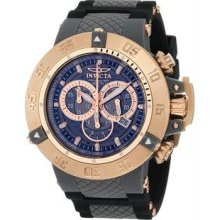 Men's Subaqua Quartz Chronograph Diver Black Strap Rose Gold