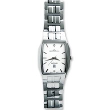 Mens Swiss Tungsten Diamond White Dial 32X35mm Watch
