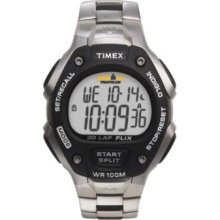 Men's Timex Full 50-Lap Memory Watch with FLIX System -Silver/Black
