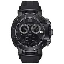 Men's Tissot T-Race Chronograph Black PVD Stainless Steel Watch with Black Dial (Model: T0484173705700) tissot