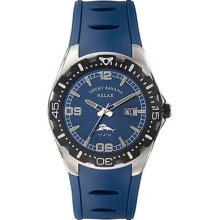 Mens Tommy Bahama Relax Beach Cruiser Blue Rubber Sport Watch With Date Rlx1001