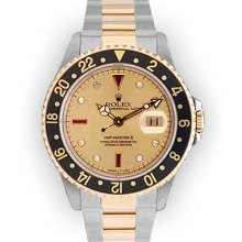 Men's Two Tone Champagne Dial Rotating Bezel Rolex GMT Master II (258)