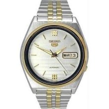 Men's Two Tone Seiko 5 Automatic Dress Silver