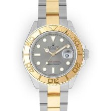 Men's Two Tone Silver Dial Rotating Bezel Rolex Yacht-Master (263)