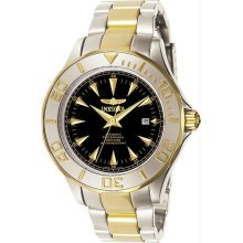 Men's Two Tone Stainless Steel Pro Diver Automatic Black Dial