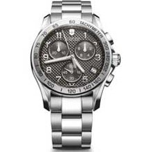 Men's Victorinox Swiss Army Chrono Classic Watch with Grey Guilloch Dial (Model: 241405) swiss army