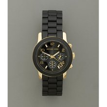 Michael Kors Chronograph Dial Watch - Black/Gold Women's