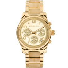 Michael Kors Cream & Gold Chronograph Watch Gold