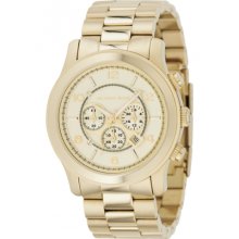 Michael Kors Gold Tone Chrono Oversize Watch MK8077