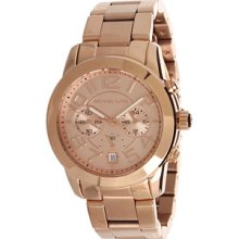 Michael Kors Rose Gold Mid-Size Rose Gold Tone Stainless Steel Mercer Chronograph Watch