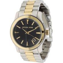 Michael Kors Runway Oversized Black Dial Two-Tone Mens Watch MK7064