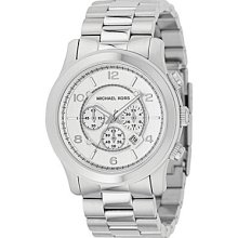 Michael Kors Runway Silver-Dial Chronograph Watch - Silver