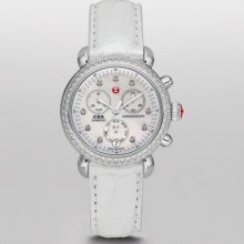 MICHELE Signature CSX-36 Diamond, Diamond Dial Silver Alligator