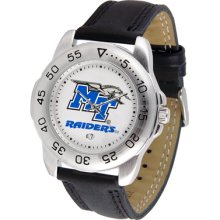 Middle Tenn. State Logo- Mens Sport Leather Watch