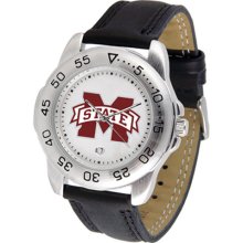 Miss State Bulldogs wrist watch : Mississippi State Bulldogs Bold Logo Sport Leather Watch