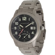 Momentum Aeromax Men's Quartz Watch With Black Dial Analogue Display And Grey Titanium Bracelet 1M-Sp90b0