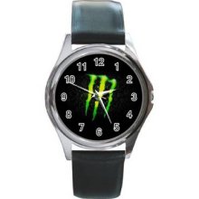 Monster Energy Unisex Silver-Tone Round Metal Watch 03
