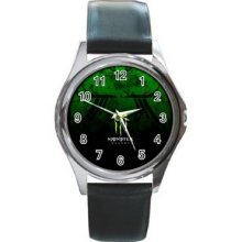 Monster Energy Unisex Silver-Tone Round Metal Watch 01