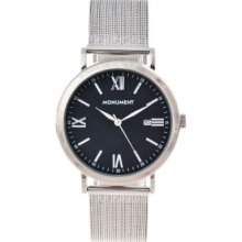 Monument Unisex Roman Numeral Dial Mesh Band Watch
