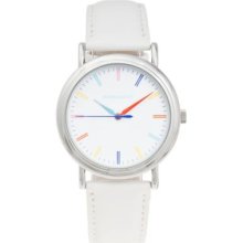 Monument Women's Colorful Dial Quartz Faux Leather Strap Watch