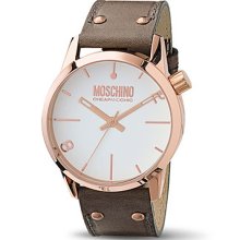Moschino XXL Rose Gold Plated Fashion Dress Watch MW0103