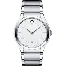 Movado 0606479 Stainless Steel Quadro Quartz Silver Tone Dial Link