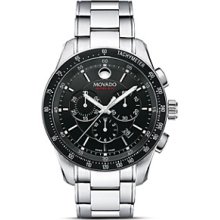 Movado 800 Black Dial Performance Steel Chronograph Mens Watch (2600094)