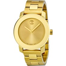Movado Bold Champagne Dial Yellow Gold Stainless Steel Watch 3600085
