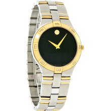 Movado Juro Diamond Mens Black Dial Two Tone Swiss Quartz Dress Watch 0605722