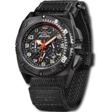 MTM Special Ops Mens Patriot Stainless Watch - Black Nylon Strap - Carbon Fiber Dial - MTM-PBBB