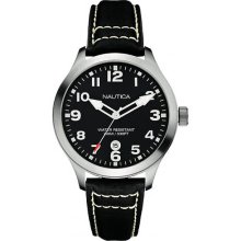 Nautica A09558G BFD 101 Date Black Dial Black Strap Men's Watch