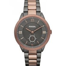 New FOSSIL Sydney Ladies Steel Analog Quartz Watch Grey Rose Steel Bracelet