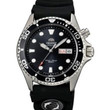 New! Orient Ray Black Dial 21-Jewel Automatic Dive Watch on Rubber Strap #EM6500BB