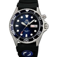 New! Orient Ray Blue Dial 21-Jewel Automatic Dive Watch on Rubber Strap #EM6500CD