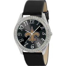 New Orleans Saints Women's Glitz Classic Analog Patent Leather Watch (1)