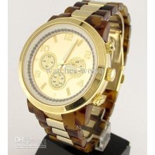 New Unisex Men's Watches Stylish Round Dial Gold Plated Analog Wrist