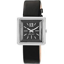 Nine West Black Square Strap Watch-One Size