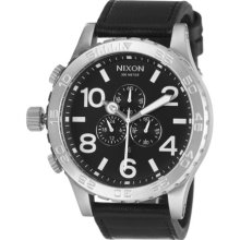 Nixon 51-30 Chrono Leather Watch Black, One Size