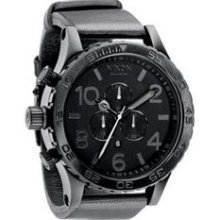 Nixon 51-30 Chronograh Black Dial Leather Mens Watch A124001 ...